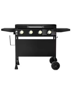 Plaque de cuisson à 4 brûleurs avec capot et accessoires