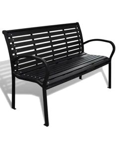 Dark Charcoal Steel Bench, 125 x 60 x 80 cm, Durable Polywood