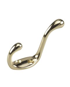 Heavy Duty Coat Hook - Brass - 3 1/2"