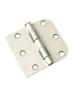 3" Full Mortise Combination Butt Hinge - 5/8" Radius - Brushed nickel - 2/Pkg