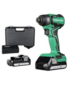 Tournevis à chocs Metabo 18V 1/4 po sans balai avec batteries et chargeur