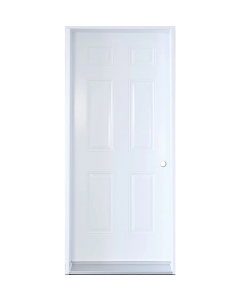 Steel Door 6 Pannel(B01)32" - Left - White