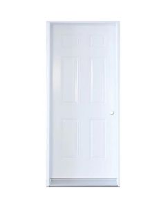 Porte d'acier 6 panneaux(B01) 34" - Gauche - Blanche
