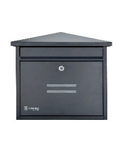 Wall Mounted Black Lockable Mailbox 15"x13"