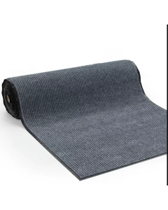 Commercial Runner With Rubber Backing 48" x 80' Grey