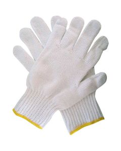 Gants de travail en coton/polyester, homme, blanc, G, 12 paires