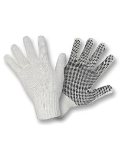 Cotton Gloves with PVC Dots (12 pairs) Large