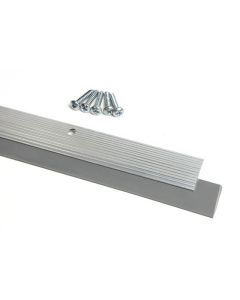 Bas de porte à jupette en aluminium avec insertion en caoutchouc 36'' gris