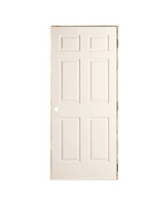 Porte Coloniale(6 Panneaux) Pré-Montée 30" avec bâti  4-9/16" Droite