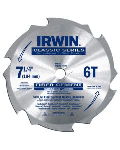 Lame de scie circulaire en carbure 7-1/4 pouces 6 dents pour fibro-ciment
