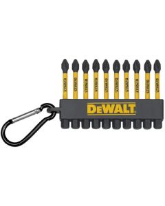 Set of 10 FlexTorq PH2 Phillips 2-Inch Bits with Carabiner