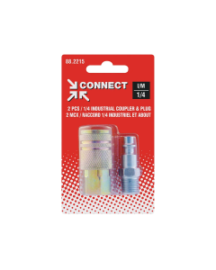 1/4 Industrial Kit With 1/4 (F) NPT Steel Quick Coupler and Coupler Plug