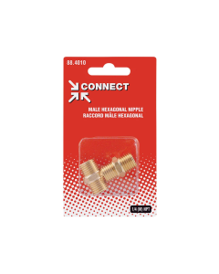 Union hexagonale en laiton 1/4 (M) NPT (multiple de 2)