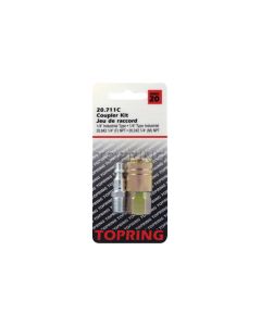 Ensemble 1/4 industriel avec raccord rapide en acier 1/4 (F) NPT et 1 embout