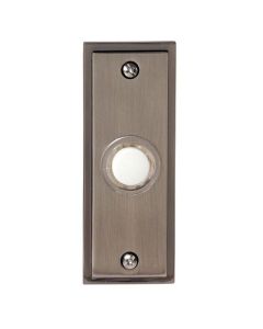 Bouton de carillon électrique filaire, fini nickel avec lumière