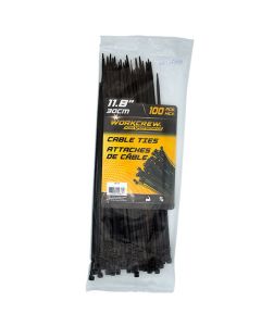 Attaches de câble noires 11,8" (30 cm) - Paquet de 100