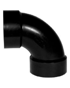 Coude 90° en ABS DWV, long, 1 1/2", femelle, noir