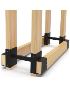 Adjustable Outdoor Firewood Rack Brackets - Set of 2 for 2 x 4 Lumber