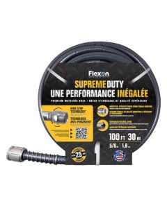 Boyau d'arrosage en vinyle noir de qualité supérieure Flexon 100' x 5/8"