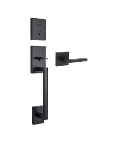 San Clemente Handleset and Halifax Lever with Deadlock - Matte Black