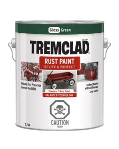 Tremclad Alkyd Brush-On Rust Paint - Oil-based - Gloss - Green - 3.78 L