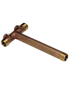 Té de réservoir en laiton long Burcam , 11 po, 4 orifices