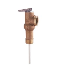 Temperature and Pressure Relief Valve - Brass - Stainless Steel Spring - 3/4"
