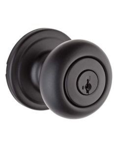 Weiser Troy Keyed Entry Door Knob with SmartKey Technology - Matte Black