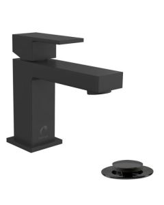 Quadrato Matte Black 1-Handle Bathroom Faucet with Pop-Up Drain included
