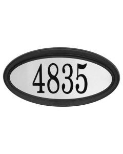 Plaque d'adresse D&F, acier inoxydable, 15 1/2 po x 8 po, noir