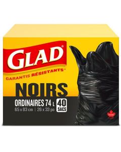 GLAD Easy-Tie Regular Garbage Bags - Box of 40