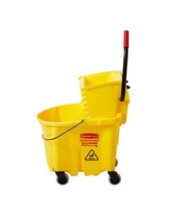 Essoreuse à vadrouille sur roulettes WaveBrake en plastique jaune 8.75 gal