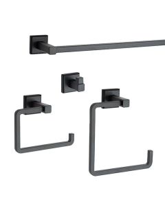 Ensemble salle de bain 4 pièces Ultra - Noir mat - montage dissimulé