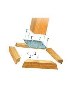 Square Mounting Plate 6 in for Stair Newel Post - Maple