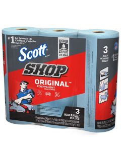Essuie-tout d'atelier Scott bleu ultra-résistants 3 rouleaux