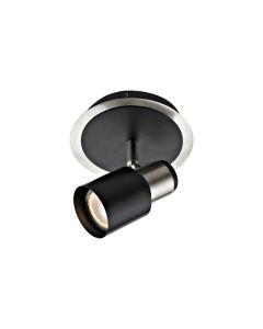 Luminaire sur rail 1 tête nickel brossé et noir mat "Harbour"