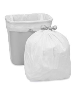 Sacs à poubelle de cuisine blancs avec cordon 60cmx30cm (45L) (200/boite)