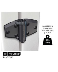 Ensemble de 2 charnières robustre à fermeture automatique pour portail - noir