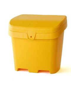 Bac à sel d'extérieur jaune 120 L avec couvercle à charnières