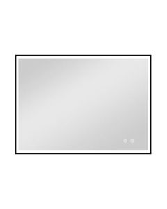 Miroir rectangulaire DEL noir mat 23 x 29 po