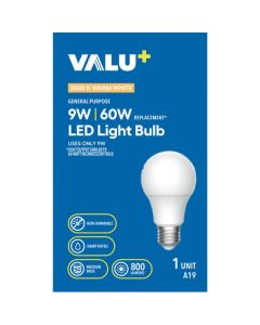Ampoule LED A19 9 W 3000 K Blanc doux - 1 unité