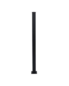 42" Aluminum 2-1/4" End Post with Welded Brackets, Textured Black