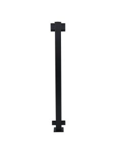 42" Aluminum 2-1/4" Line Post with Welded Brackets, Textured Black