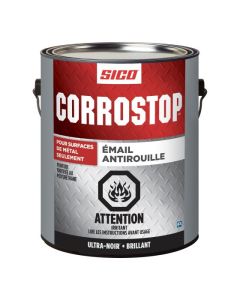 Émail antirouille, Corrostop, noir, brillant, 3,78 l