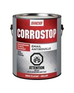 Émail antirouille, Corrostop, rouge éclatant, brillant, 3,78 l