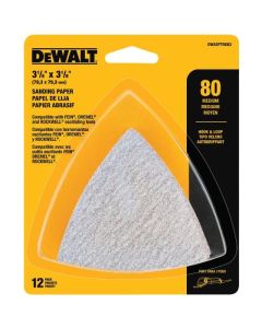Papier de ponçage pour outil oscillant 3-1/8" - grain 80 (paquet de 12)