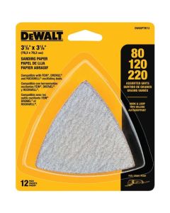 Hook & Loop Triangle Sandpaper Assorted - 12 PK