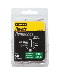 Rivets en aluminium 3/16 po x 3/8 po, pqt de 50