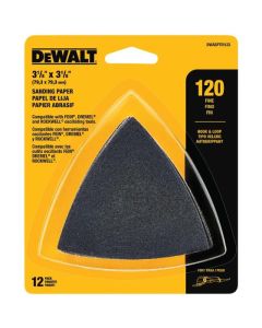 Hook and Loop Triangle 120 Grit Sandpaper, 12-Pack