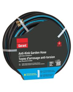 Boyau d'arrosage 5/8" x 100' noir anti-torsion usage intensif